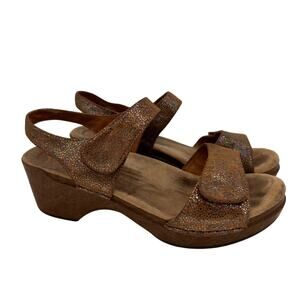 Dansko Sonnet Copper Metallic Strappy Leather Sandals Size 41 / 11